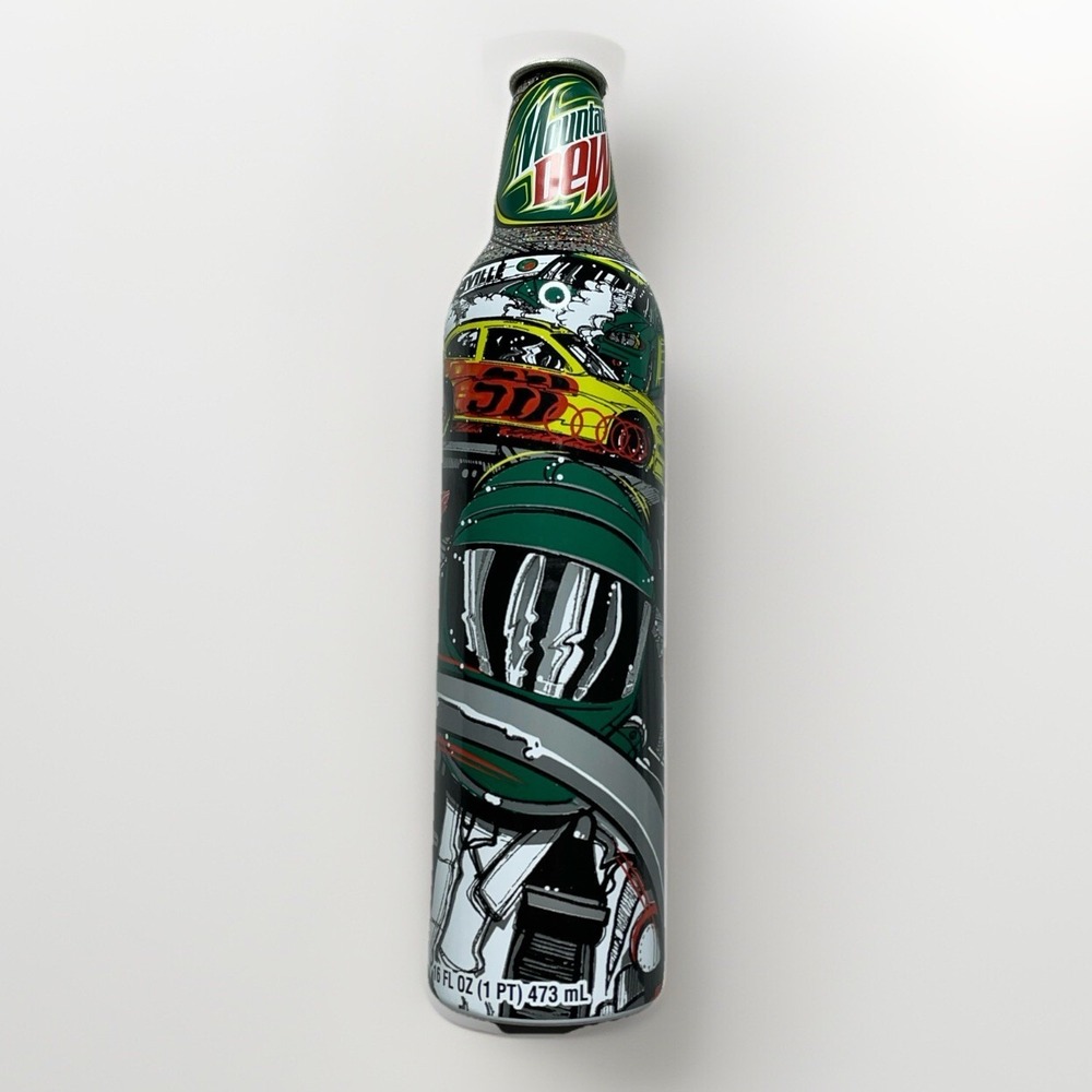 Mountain Dew Sam Bass NASCAR Martinsville Speedway 2008 Bottle Green Label Art